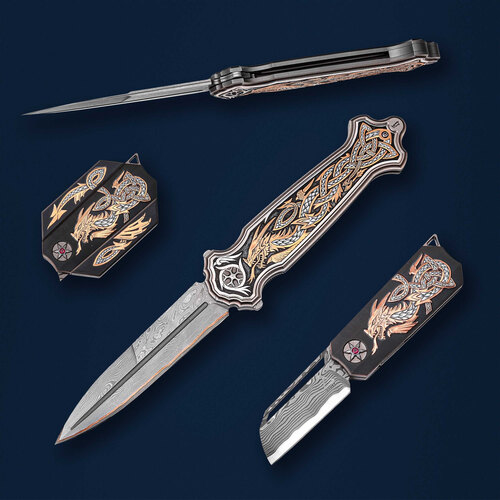 Коллекционный подарочный сет из 2-х ножей REZAT.CUSTOM и ТМ ДАМАСК 