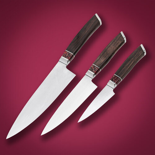 Набор из 3-х эксклюзивных кухонных ножей Мастерская Дмитрия Кострова KV/SET-3-M390