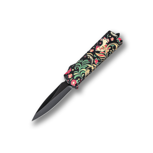 Автоматический фронтальный выкидной нож Daggerr Кощей Хохлома Spear Point 8.3 см OTFBKXOX