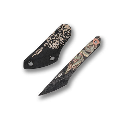 Нож скрытого ношения с фиксированным клинком NC Custom Киридаши Dragon 3.4 см NCC065-BSW