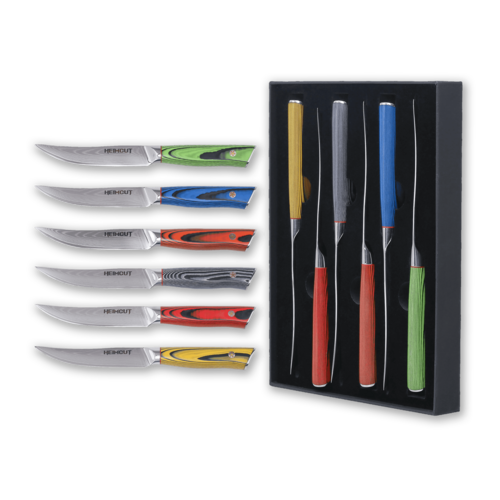 Набор из 6-ти ножей для стейка 12 см HC/STEAK-6-SET-G10-COLOR