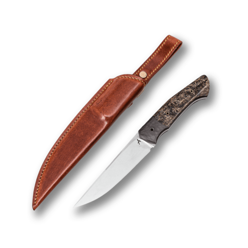 Кастомный авторский нож с фиксированным клинком ручной работы Rock 12см HAK/ROCK-2