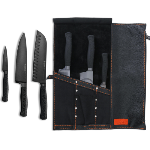 Набор шеф-повара из 3-х кухонных ножей Wuesthof Performer в кожаной сумке-скрутке Rezat.ru RZ/WUS-PER-SS3