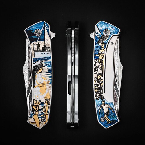 Коллекционный авторский складной нож ручной работы NL Knives Аурум 