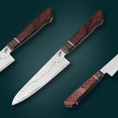 Авторский универсальный кухонный нож ручной работы Назар Жирнов 