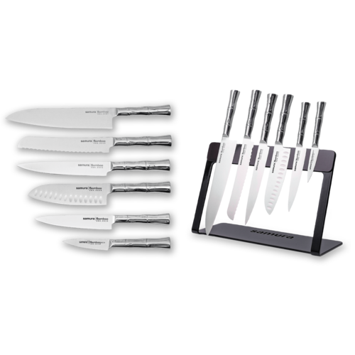 Набор из 6-и кухонных ножей Samura Bamboo на магнитной подставке SBA-6-KS-005