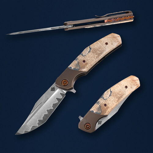 Кастомный складной нож TFK Knives Stone Project 