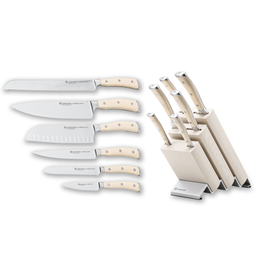 Набор из 6-и кухонных ножей Wuesthof Ikon Cream White на подставке 1090470601