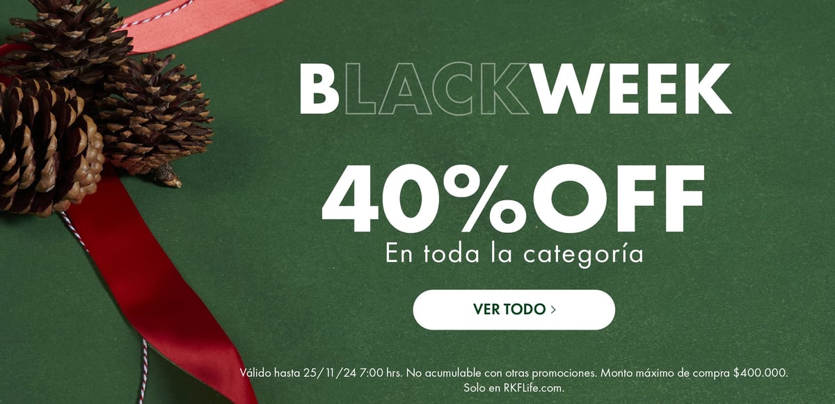 Black Week 40% OFF en toda la categoría