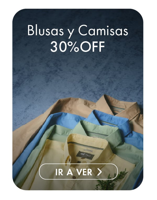 blusas y camisas 30% off