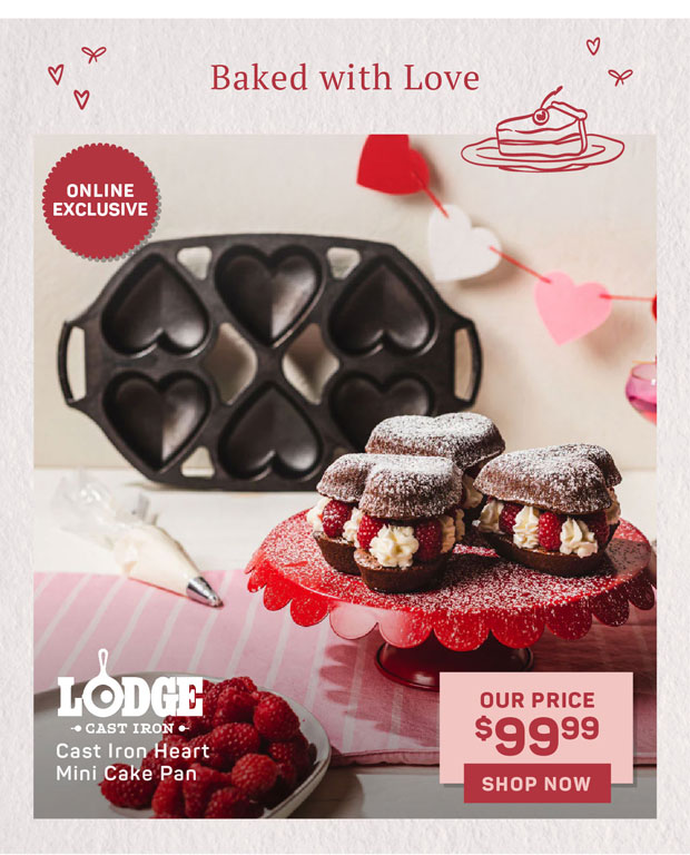 Lodge Cast Iron Heart Mini Cake Pan