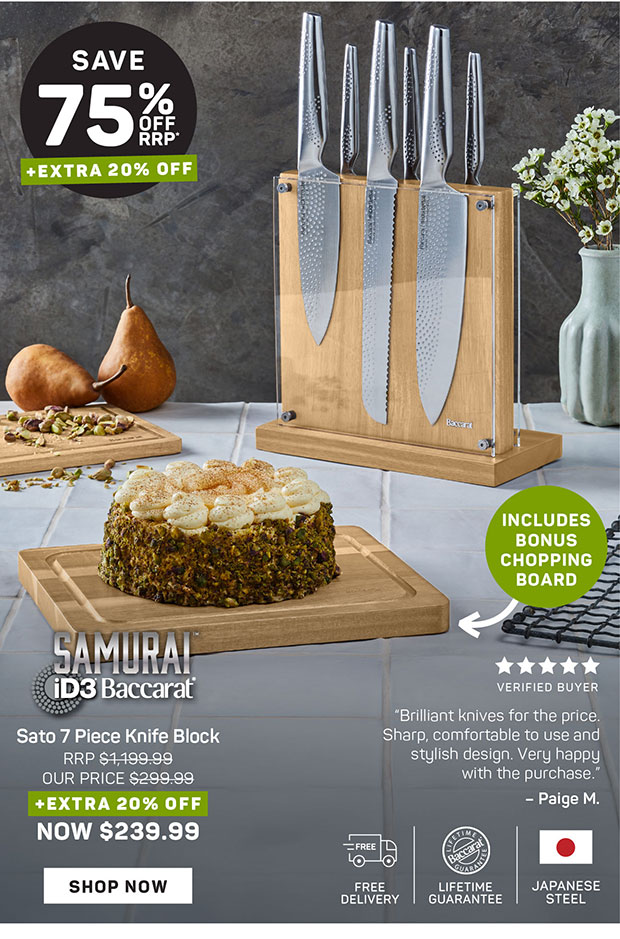 Baccarat iD3 SAMURAI Sato 7 Piece Knife Block