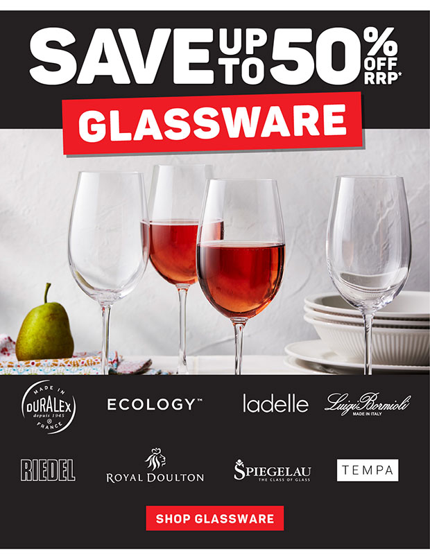 UP TO 50% OFF GLASSWARE