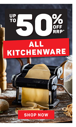 50% OFF ALL KITCHENWARE