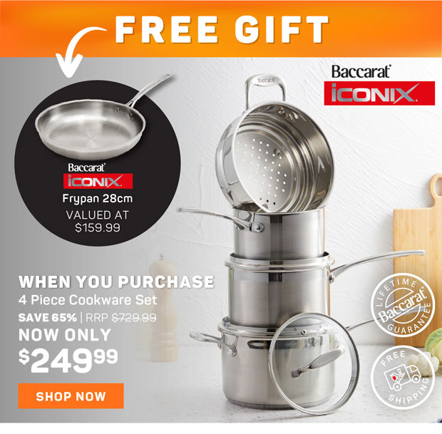 Baccarat iconiX 4 Piece Stainless Steel Cookware Set