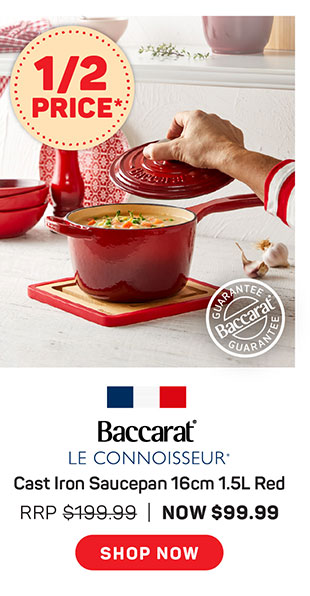 Baccarat Le Connoisseur Cast Iron Saucepan 16cm 1.5L Red