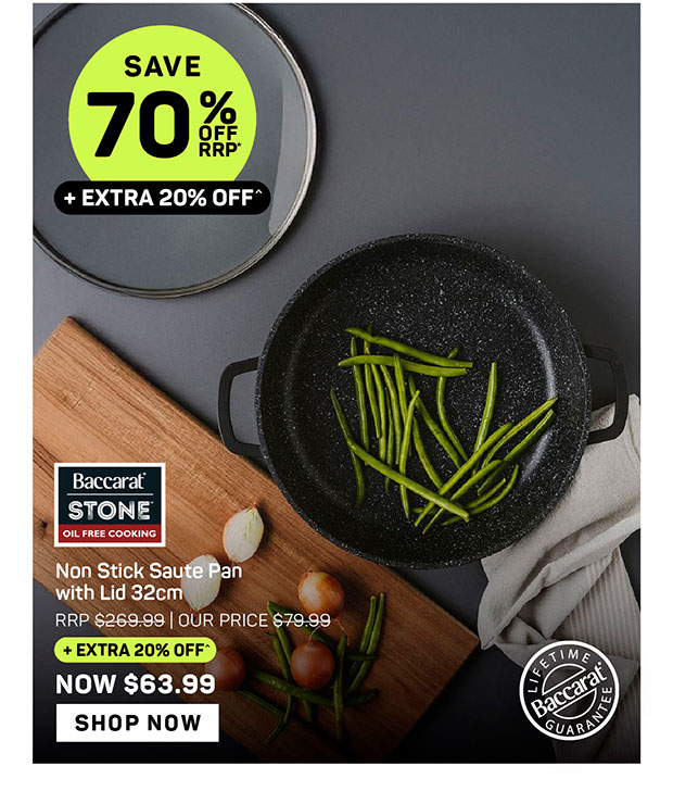 Baccarat STONE Non Stick Saute Pan with Lid 32cm