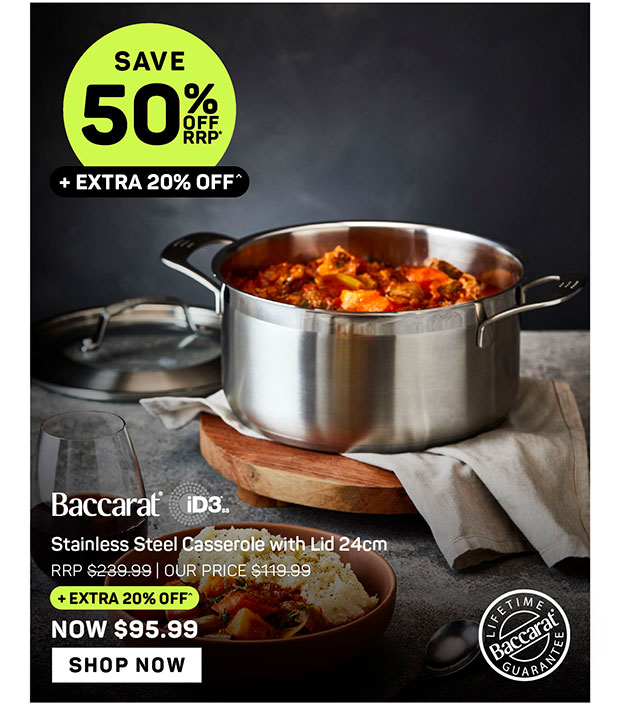 Baccarat iD3 Stainless Steel Casserole with Lid 24cm