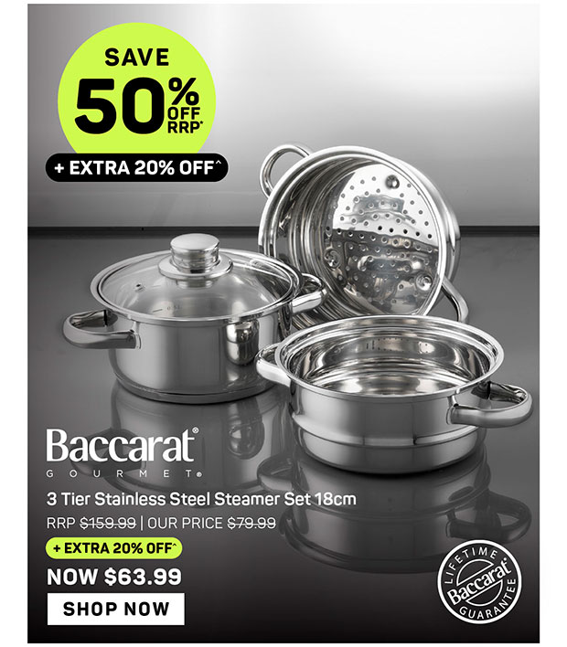 Baccarat Gourmet 3 Tier Stainless Steel Steamer Set 18cm