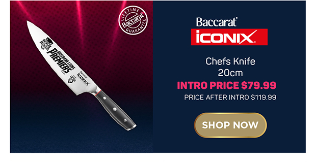 Baccarat iconiX Chefs Knife 20cm AFL Premiers 2025 Brisbane Lions