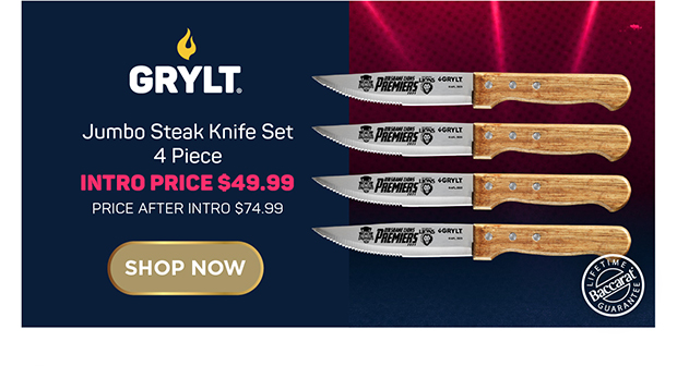 GRYLT Jumbo 4 Piece Steak Knife Set AFL Premiers 2025 Brisbane Lions