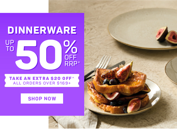 Up to 50% off RRP* Dinnerware