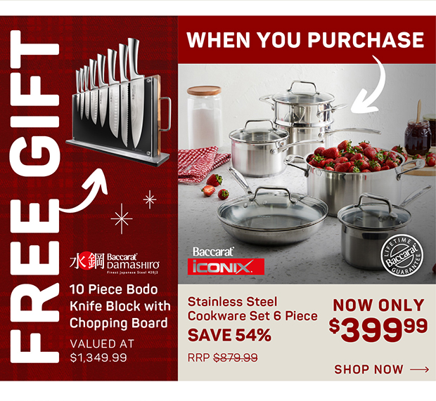 Baccarat iconiX 6 Piece Stainless Steel Cookware Set