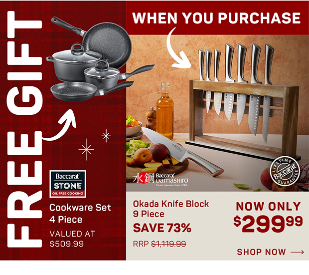 Baccarat Damashiro Okada 9 Piece Knife Block