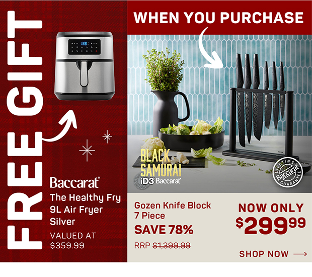 Baccarat iD3 BLACK SAMURAI Gozen Knife Block 7 Piece