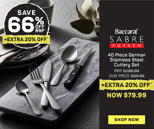 Baccarat SABRE Fussen 40 Piece German Stainless Steel Cutlery Set