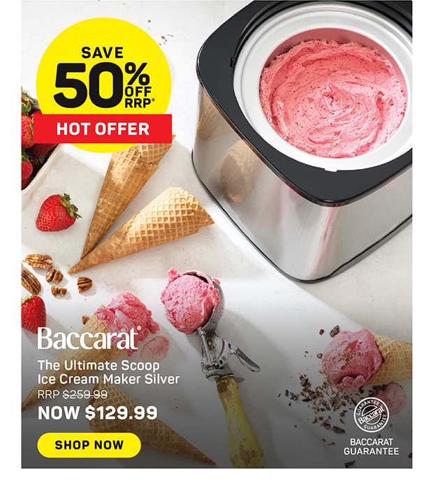 Baccarat The Ultimate Scoop Ice Cream Maker Silver
