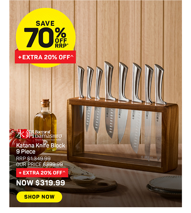 Baccarat Damashiro Katana 9 Piece Knife Block