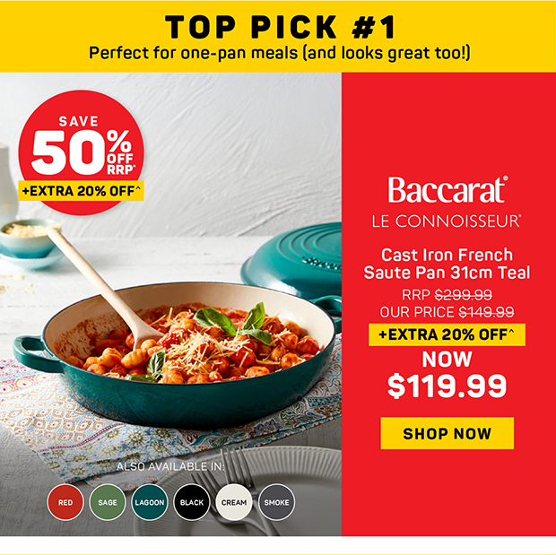 Baccarat Le Connoisseur Cast Iron French Saute Pan 31cm