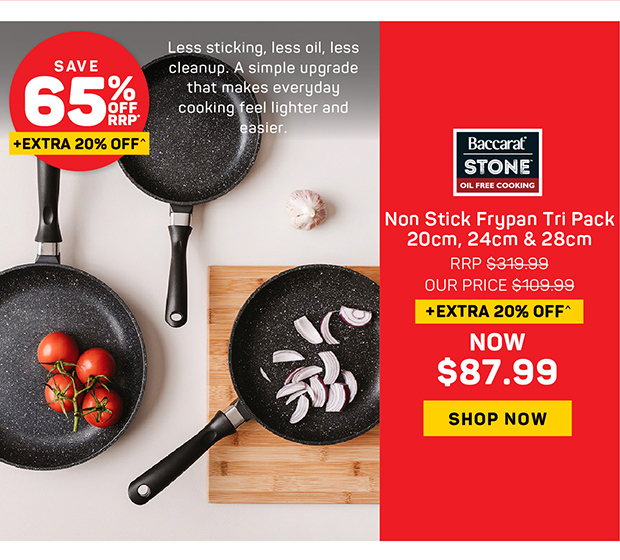 Baccarat STONE Non Stick Frypan Tri Pack 20cm, 24cm & 28cm