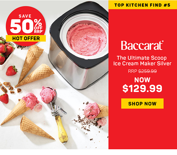 Baccarat The Ultimate Scoop Ice Cream Maker Silver