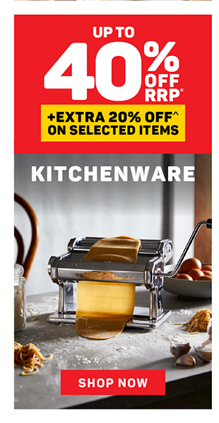 Up to 40% off RRP* Kitchenware