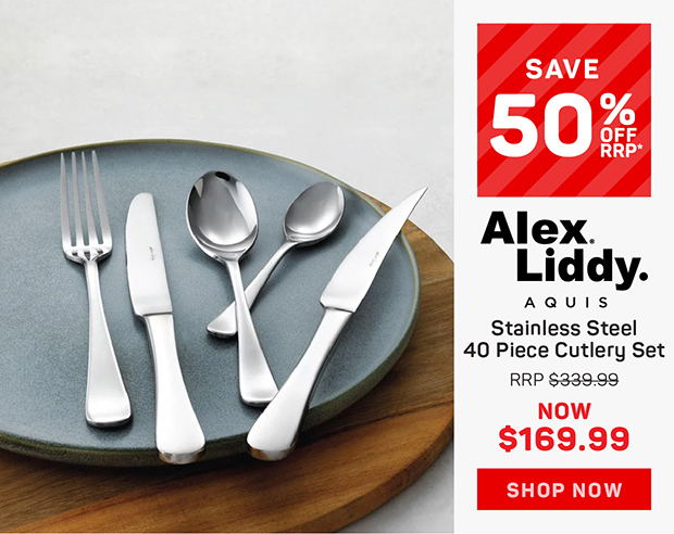Alex Liddy Aquis Stainless Steel 40 Piece Cutlery Set