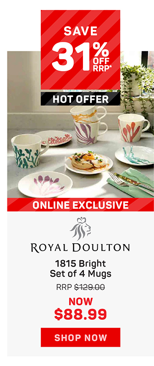 Royal Doulton 1815 Bright Set of 4 Mugs