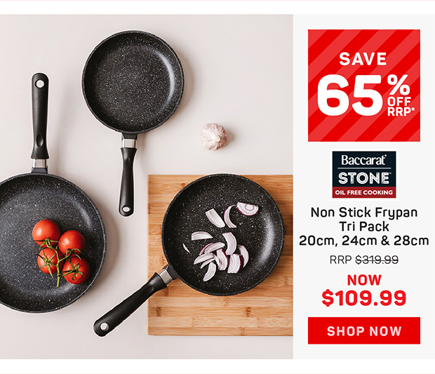 Baccarat STONE Non Stick Frypan Tri Pack 20cm, 24cm & 28cm