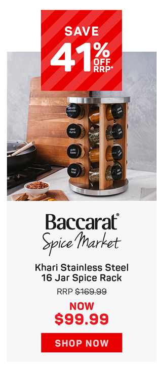Baccarat Spice Market Khari Stainless Steel 16 Jar Spice Rack