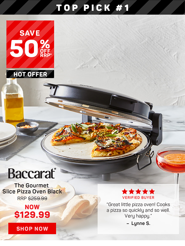 Baccarat The Gourmet Slice Pizza Oven Black