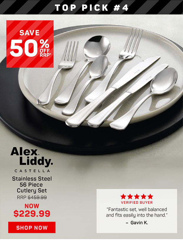 Alex Liddy Castella Stainless Steel 56 Piece Cutlery Set