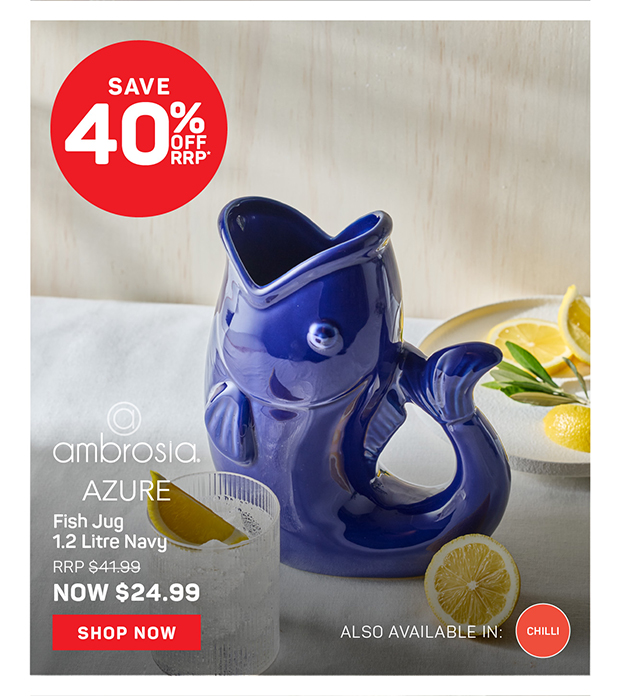 Ambrosia Azure Fish Jug 1.2 Litre