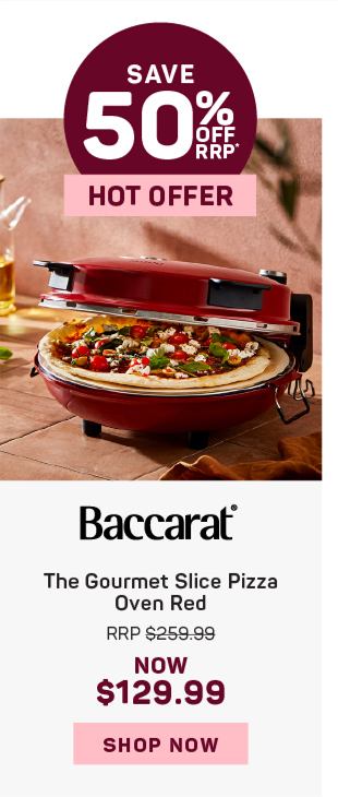 Baccarat The Gourmet Slice Pizza Oven Red