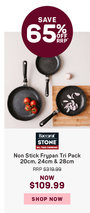 Baccarat STONE Non Stick Frypan Tri Pack 20cm, 24cm & 28cm