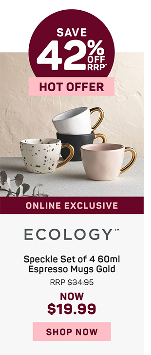 Ecology Speckle Set of 4 60ml Espresso Mugs Gold