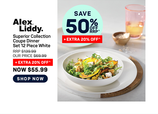 Alex Liddy Superior Collection Coupe Dinner Set 12 Piece White