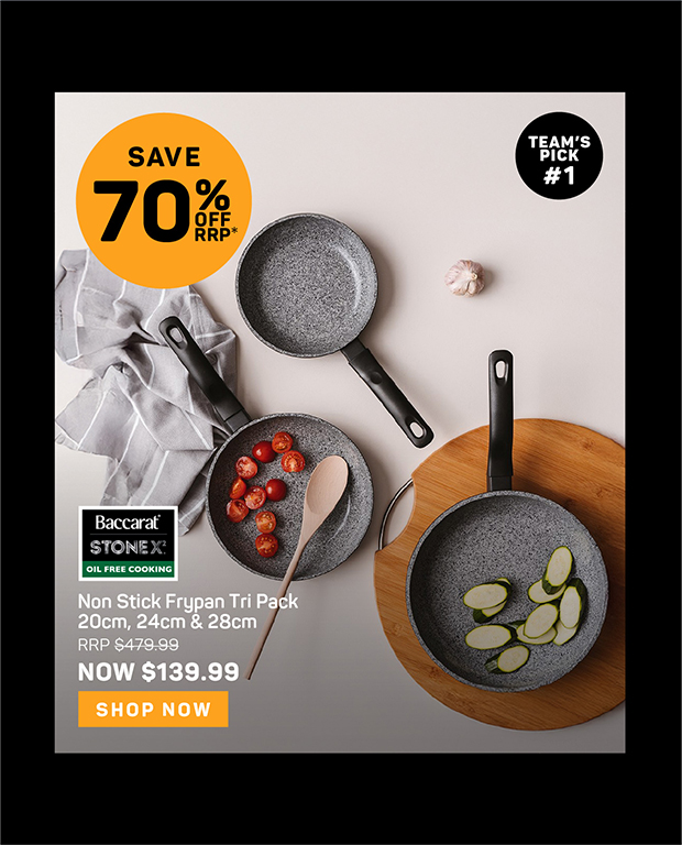 Baccarat STONEX2 Non Stick Frypan Tri Pack 20cm, 24cm & 28cm