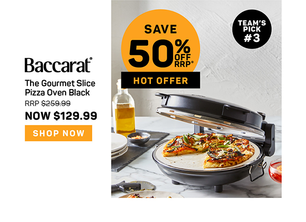 Baccarat The Gourmet Slice Pizza Oven Black