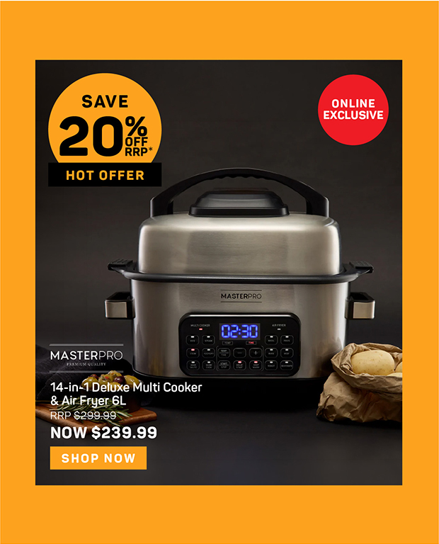 Masterpro 14-in-1 Deluxe Multi Cooker & Air Fryer 6L